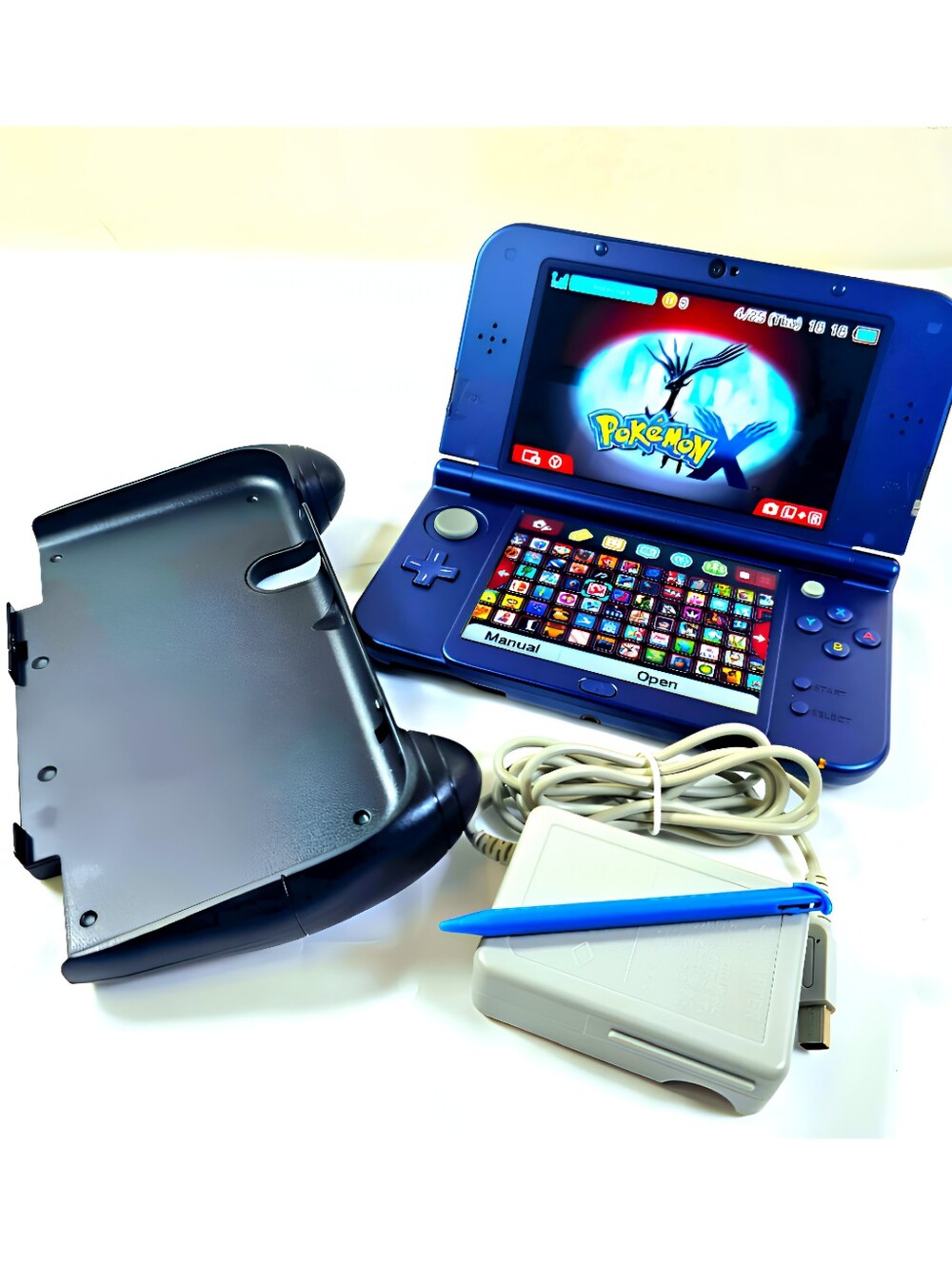 Nintendo New 3DS XL Blue Handheld Console | Plug & Play | Accessories & Content